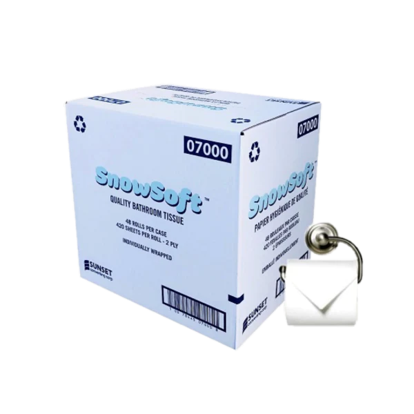 Toilet Paper. 2 Ply. 48 rolls per case. 420 sheets per roll.